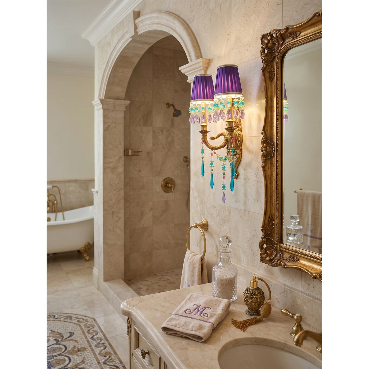Renerella Applique murale paon en cristal