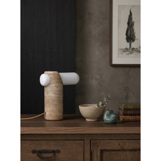 Marwen Lampe de Table en Travertin
