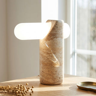 Marwen Lampe de Table en Travertin