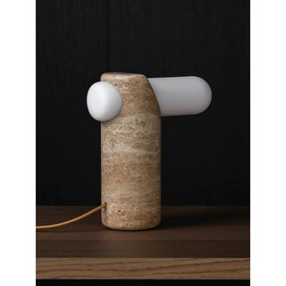 Marwen Lampe de Table en Travertin