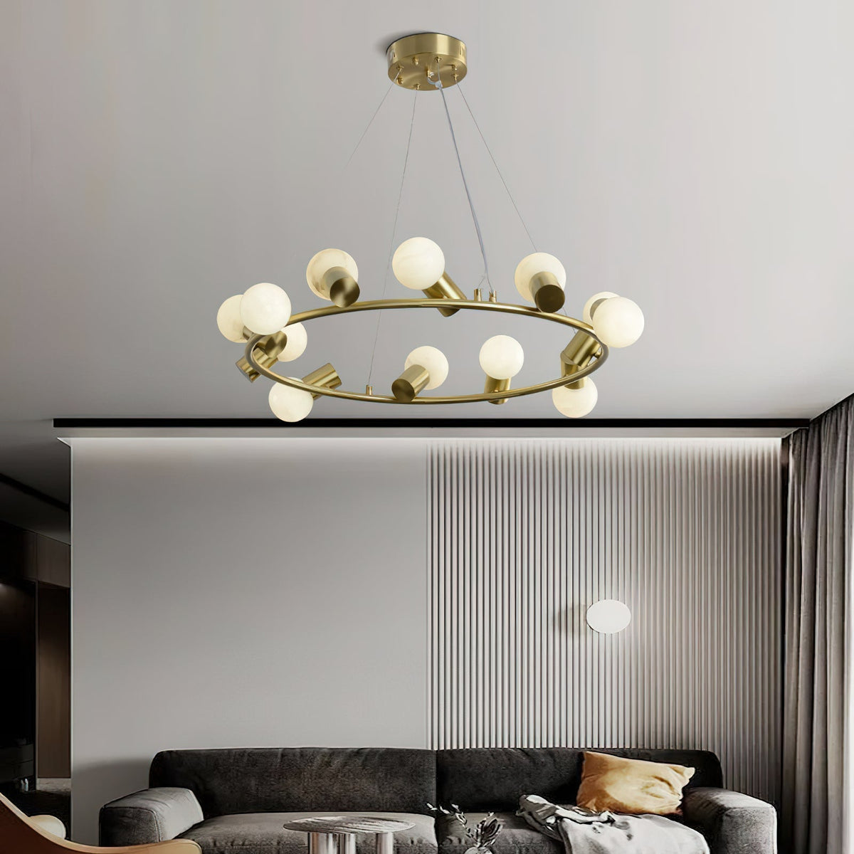 Nyphaiel Lustre Postmoderne De Luxe En Albâtre