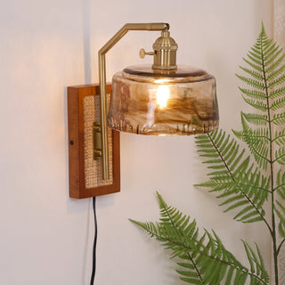 Cusorion Applique Murale en Verre Et Bambou de Qualité Supérieure Inspiration Nordique