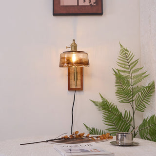 Cusorion Applique Murale en Verre Et Bambou de Qualité Supérieure Inspiration Nordique