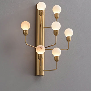 Raggiera Alabaster Globe Wall Sconce-Neutral Decor