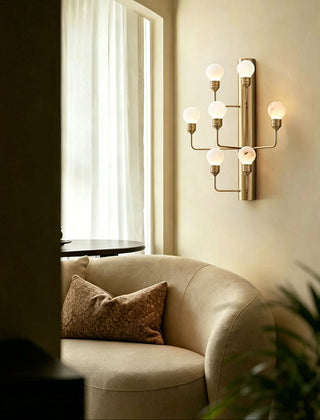 Raggiera Alabaster Globe Wall Sconce-Neutral Decor