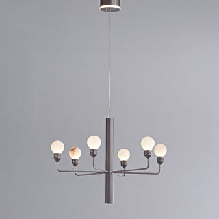 Raggiera Tiered Alabaster Globe Chandelier-Neutral Decor