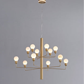 Raggiera Tiered Alabaster Globe Chandelier-Neutral Decor