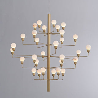 Raggiera Tiered Alabaster Globe Chandelier-Neutral Decor