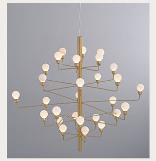 Raggiera Tiered Alabaster Globe Chandelier-Neutral Decor
