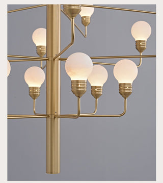Raggiera Tiered Alabaster Globe Chandelier-Neutral Decor