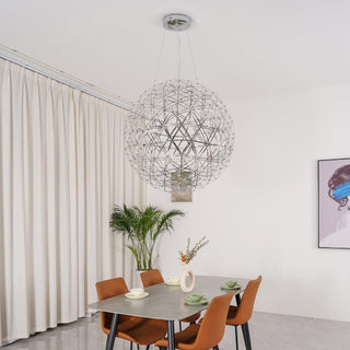 Silver Spark Ball Pendant Light-Neutral Decor