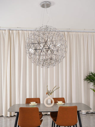 Silver Spark Ball Pendant Light-Neutral Decor