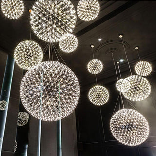 Silver Spark Ball Pendant Light-Neutral Decor