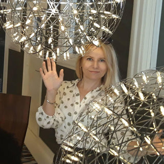 Silver Spark Ball Pendant Light-Neutral Decor