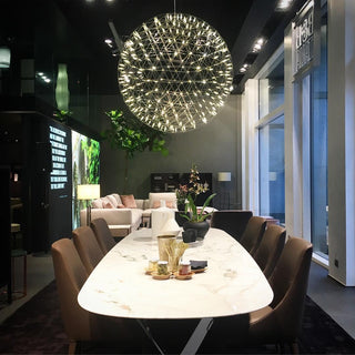 Silver Spark Ball Pendant Light-Neutral Decor
