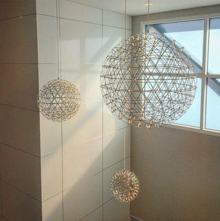 Silver Spark Ball Pendant Light-Neutral Decor