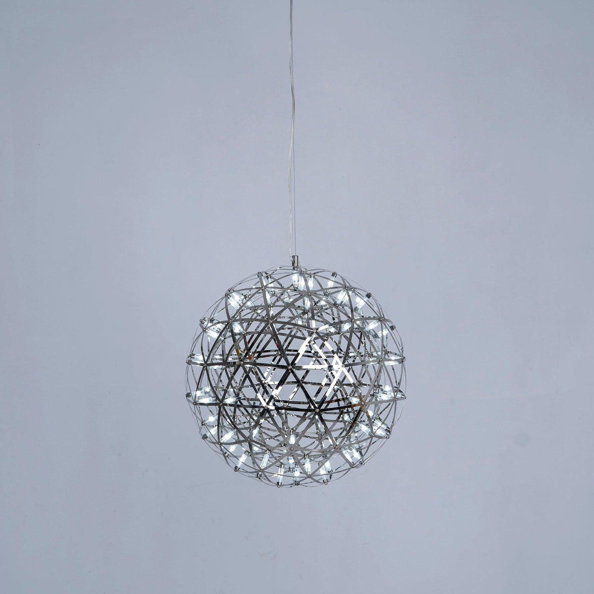 Silver Spark Ball Pendant Light-Neutral Decor