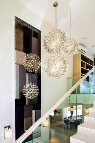Silver Spark Ball Pendant Light-Neutral Decor