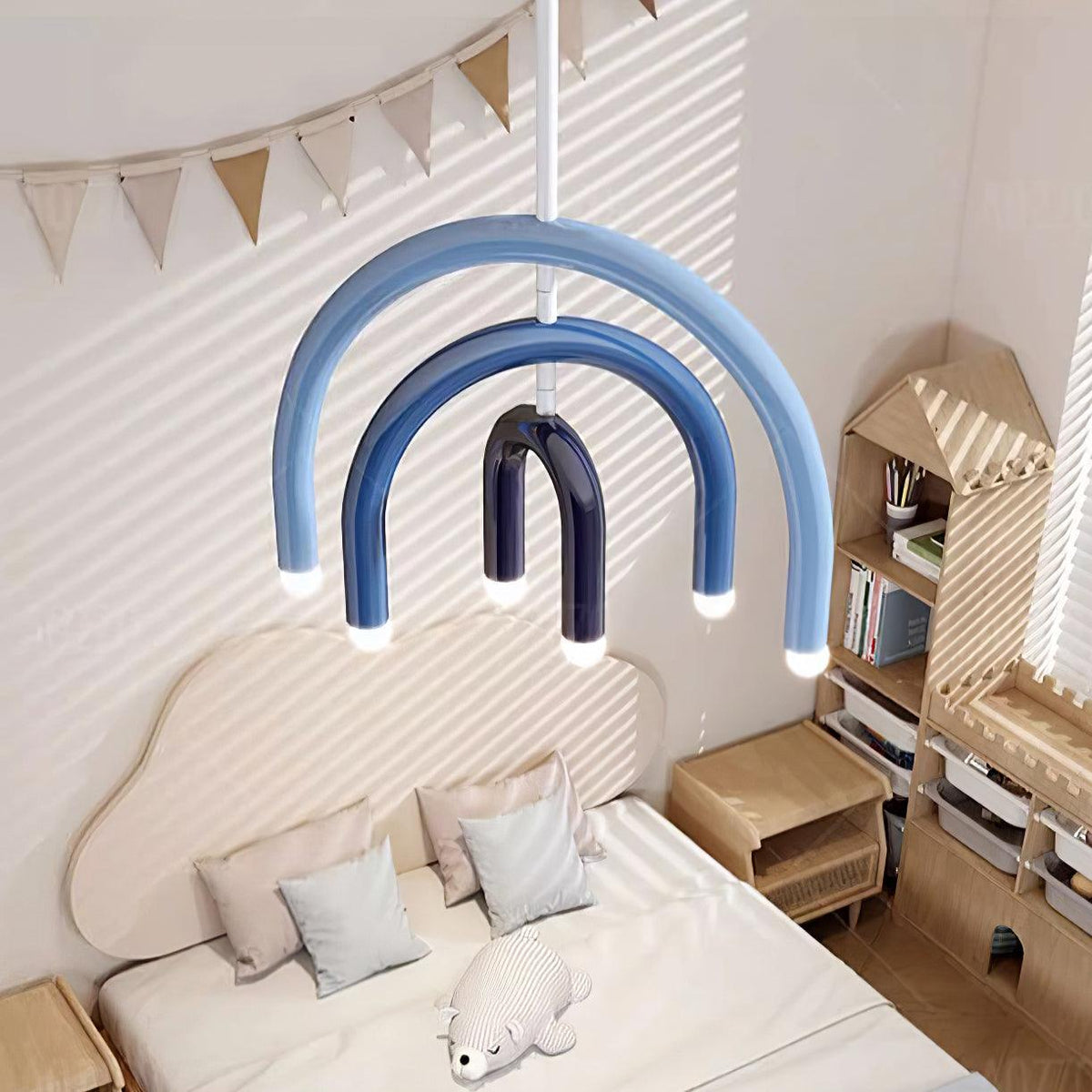 Pendant Lamp Rainbow Modern Metal Arc for Living and Dining Room-Neutral Decor