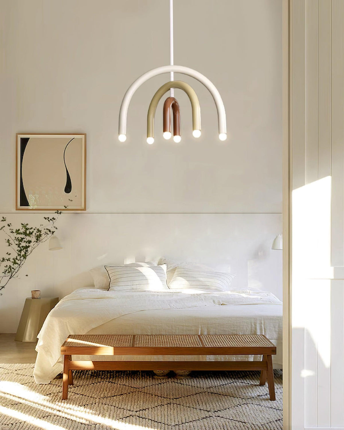 Pendant Lamp Rainbow Modern Metal Arc for Living and Dining Room-Neutral Decor