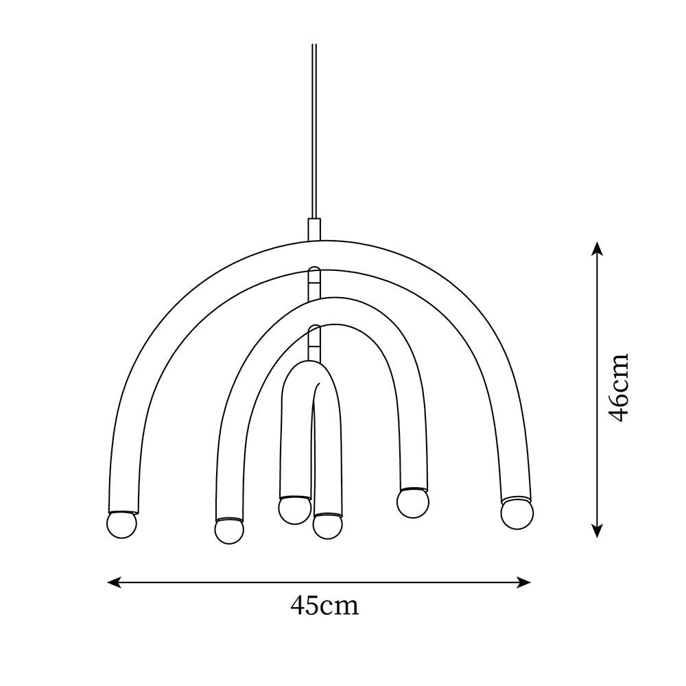 Pendant Lamp Rainbow Modern Metal Arc for Living and Dining Room-Neutral Decor