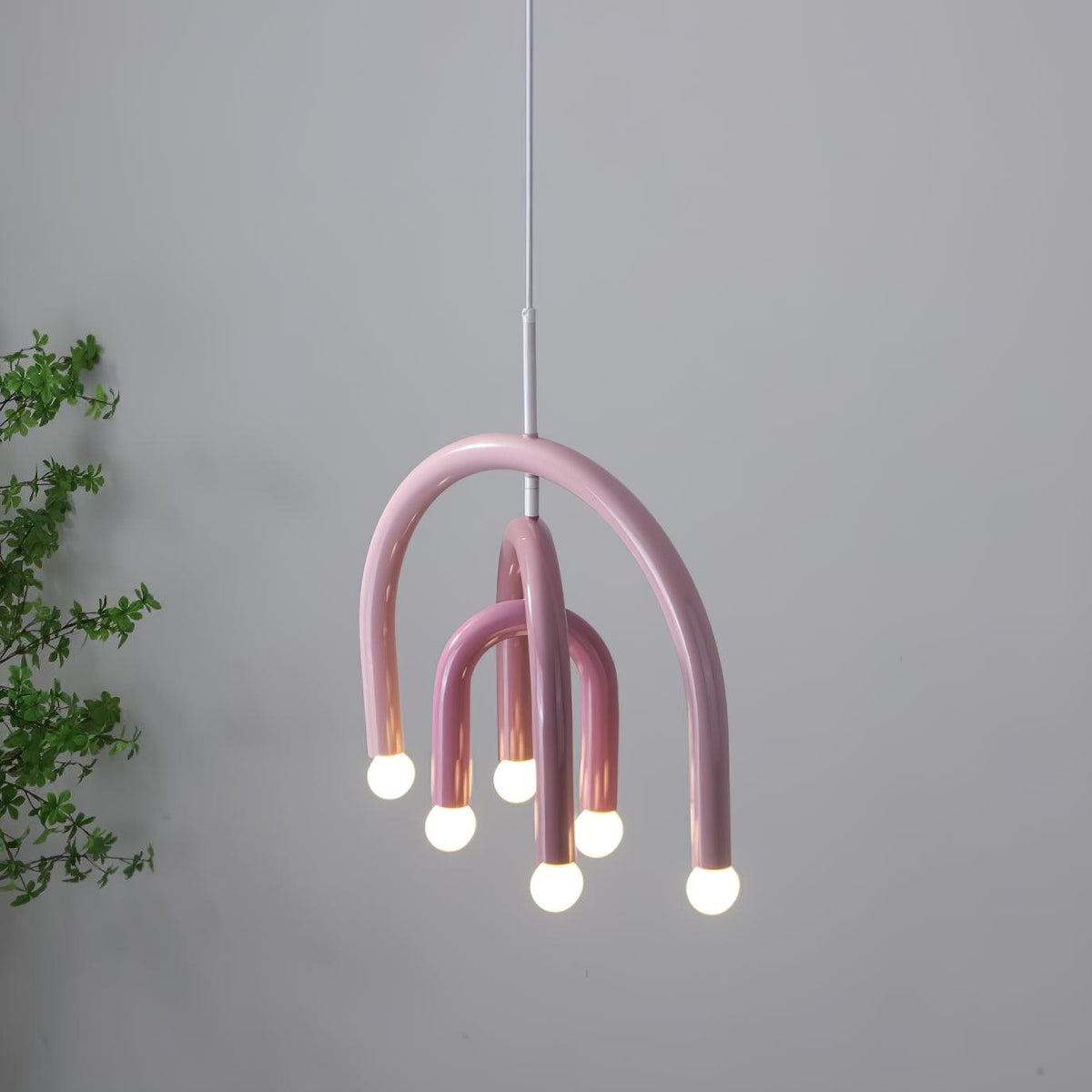 Pendant Lamp Rainbow Modern Metal Arc for Living and Dining Room-Neutral Decor