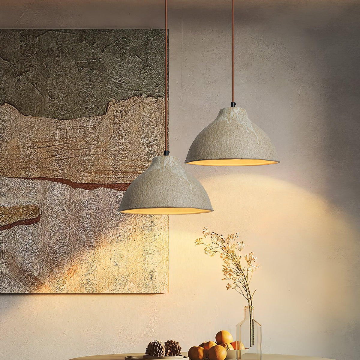 Zandora Suspension Rétro en Céramique et Bois
