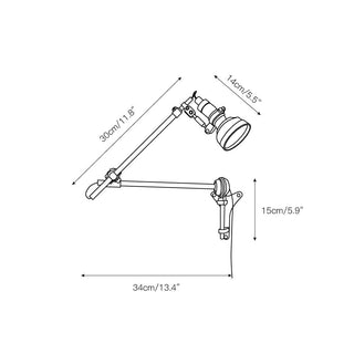 Lampe Murale en Métal Vintage Rocker Arm Allirora