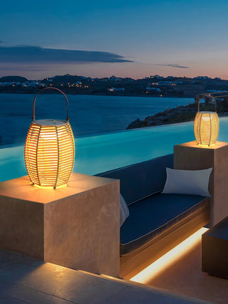 Olraeil Rattan Floor Lantern-Neutral Decor