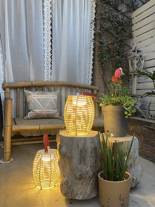 Olraeil Rattan Floor Lantern-Neutral Decor