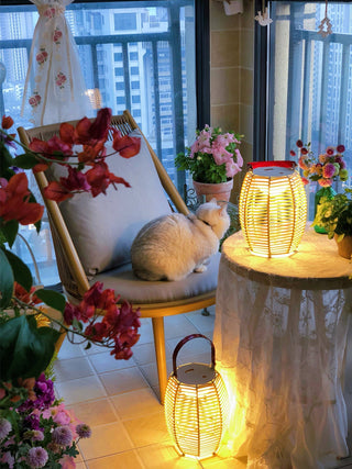 Olraeil Rattan Floor Lantern-Neutral Decor