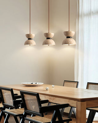 Tersus Suspension Hourglass en Travertin