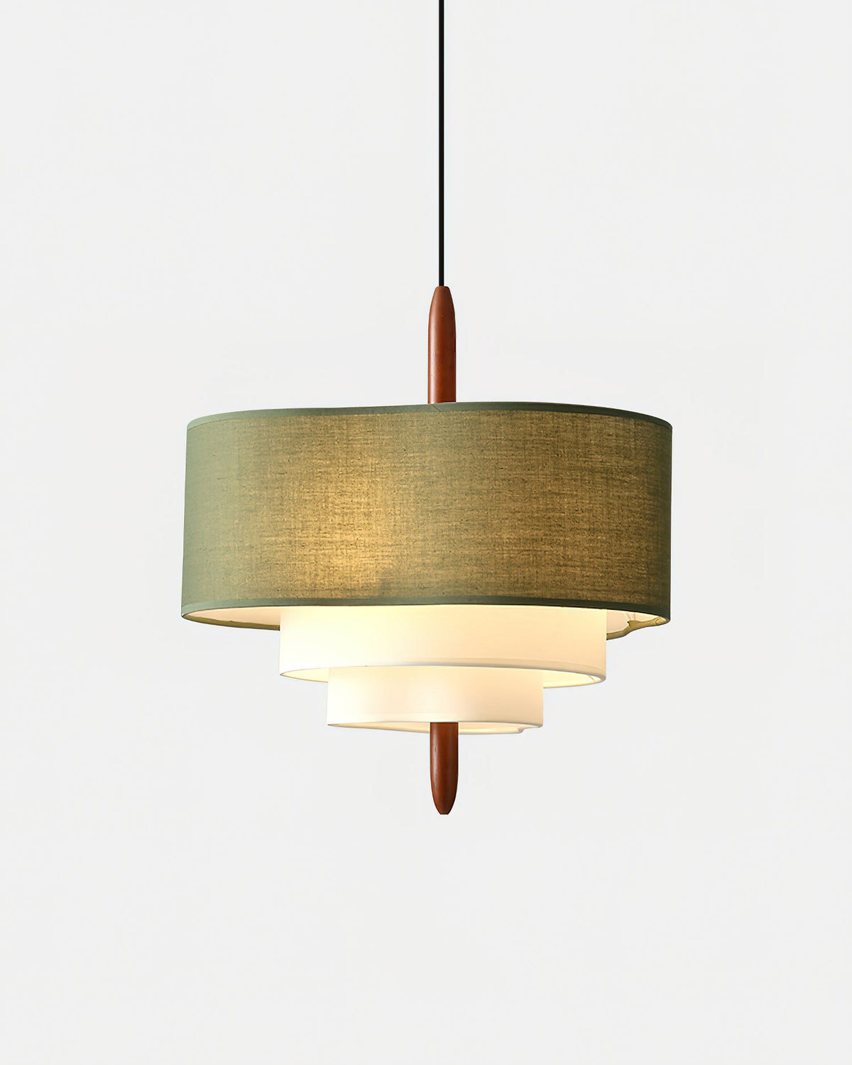 Greta Green Fabric Pendant Lamp-Neutral Decor