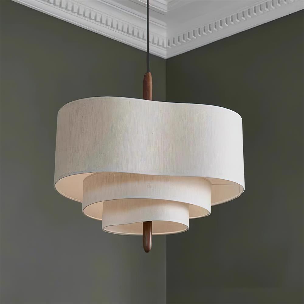 Greta Green Fabric Pendant Lamp-Neutral Decor