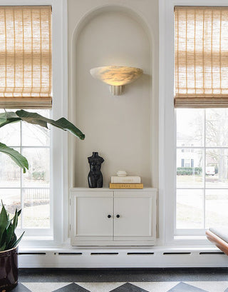Rare Alabaster Wall Sconce-Neutral Decor