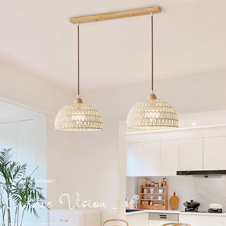 Calyran Suspension en Rotin et Bois-Luire