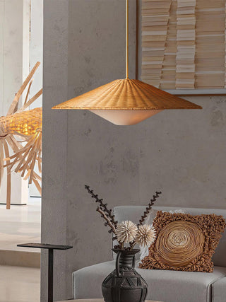 Elysiave Rotin Minimaliste Pendentif Lumière