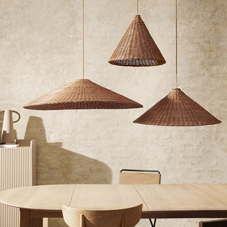 Elysiave Rotin Minimaliste Pendentif Lumière