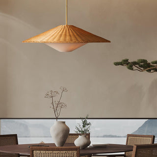 Elysiave Rotin Minimaliste Pendentif Lumière