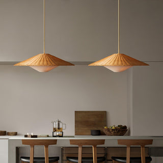 Elysiave Rotin Minimaliste Pendentif Lumière