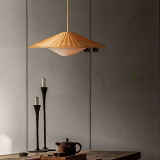 Elysiave Rotin Minimaliste Pendentif Lumière