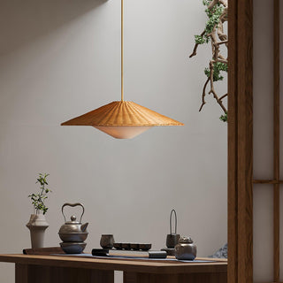 Elysiave Rotin Minimaliste Pendentif Lumière
