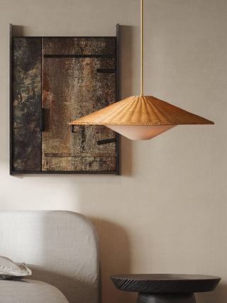 Elysiave Rotin Minimaliste Pendentif Lumière
