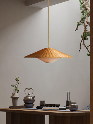 Elysiave Rotin Minimaliste Pendentif Lumière