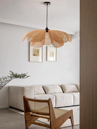 Petaral Suspension Lampe Rétro en Rattan