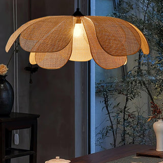 Petaral Suspension Lampe Rétro en Rattan