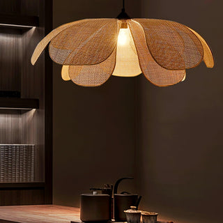 Petaral Suspension Lampe Rétro en Rattan
