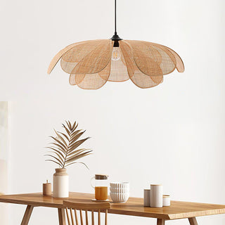 Petaral Suspension Lampe Rétro en Rattan