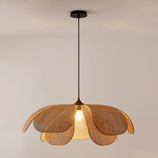 Petaral Suspension Lampe Rétro en Rattan