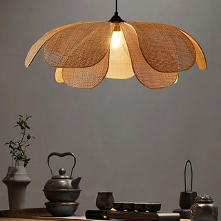 Petaral Suspension Lampe Rétro en Rattan